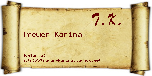 Treuer Karina névjegykártya
